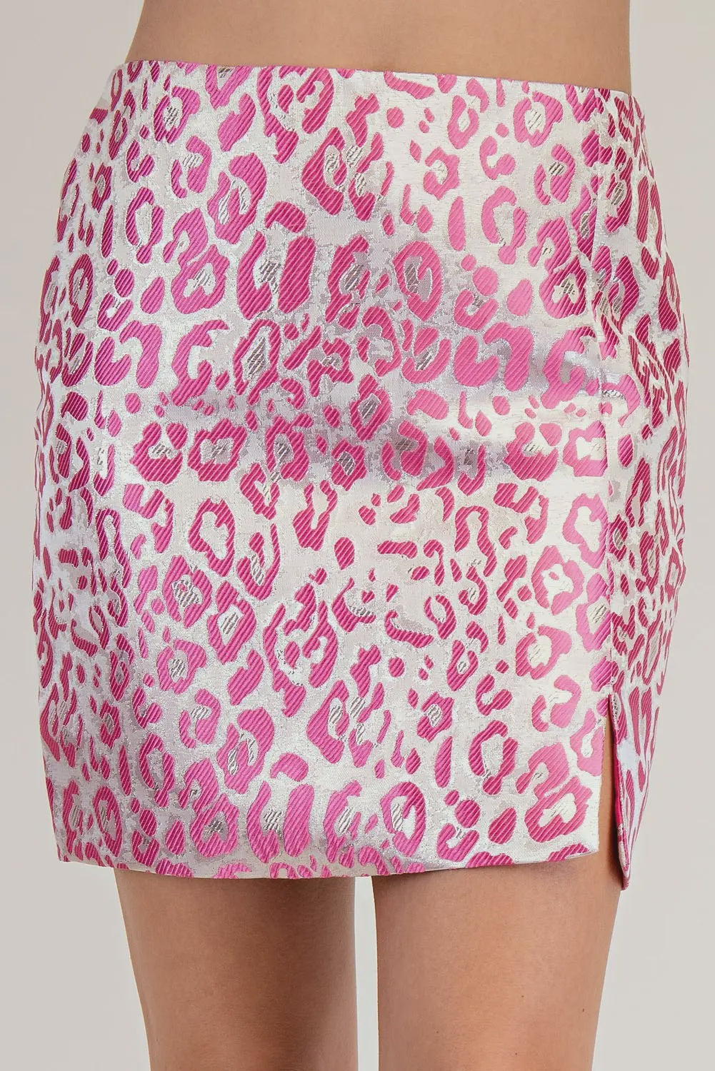Side Slit Leopard Mini Skirt