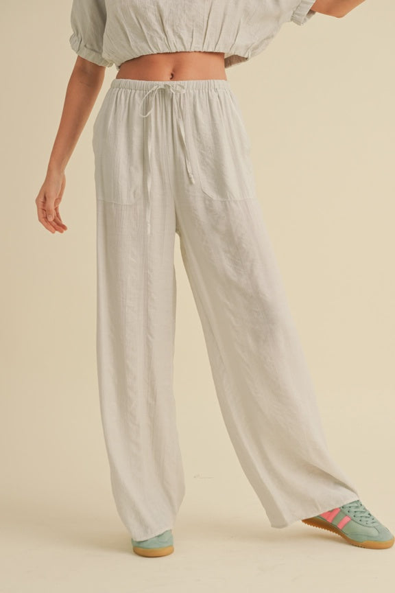 Textured Fabric Loose Pants
