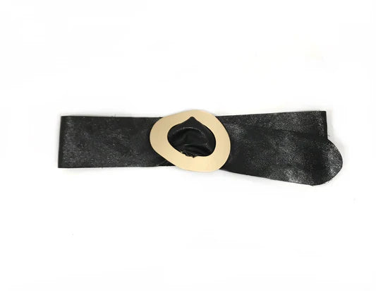 Genuine Suede Wrap Belt with Metallic Buckle | Elegant Waist Belt