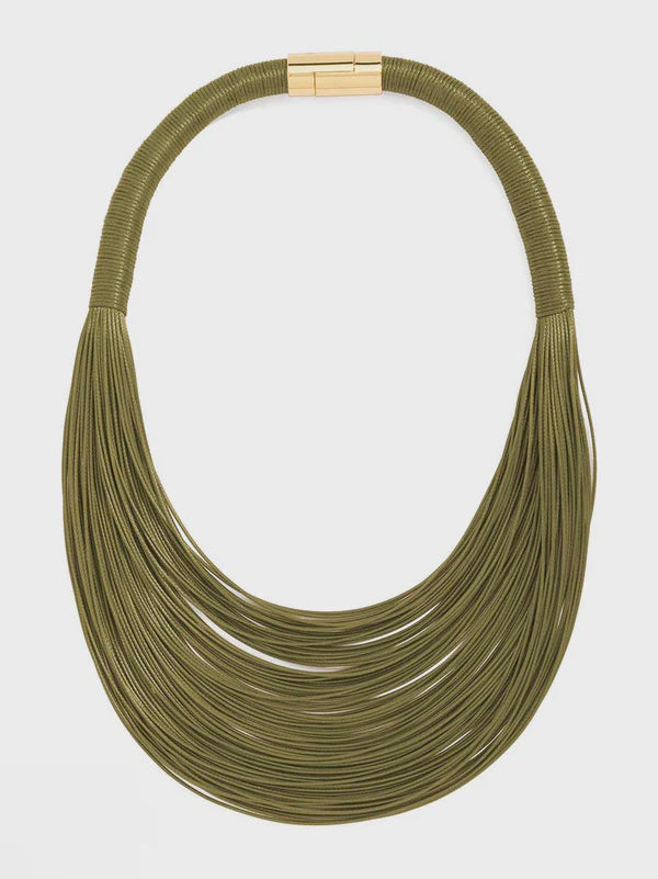 Blaire Multi-Strand Faux Leather Statement Necklace