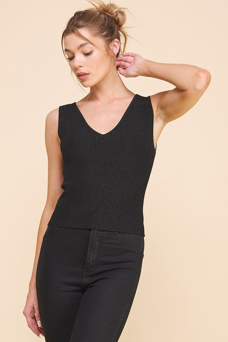 Bodycon Techno Rib V-neck Tank