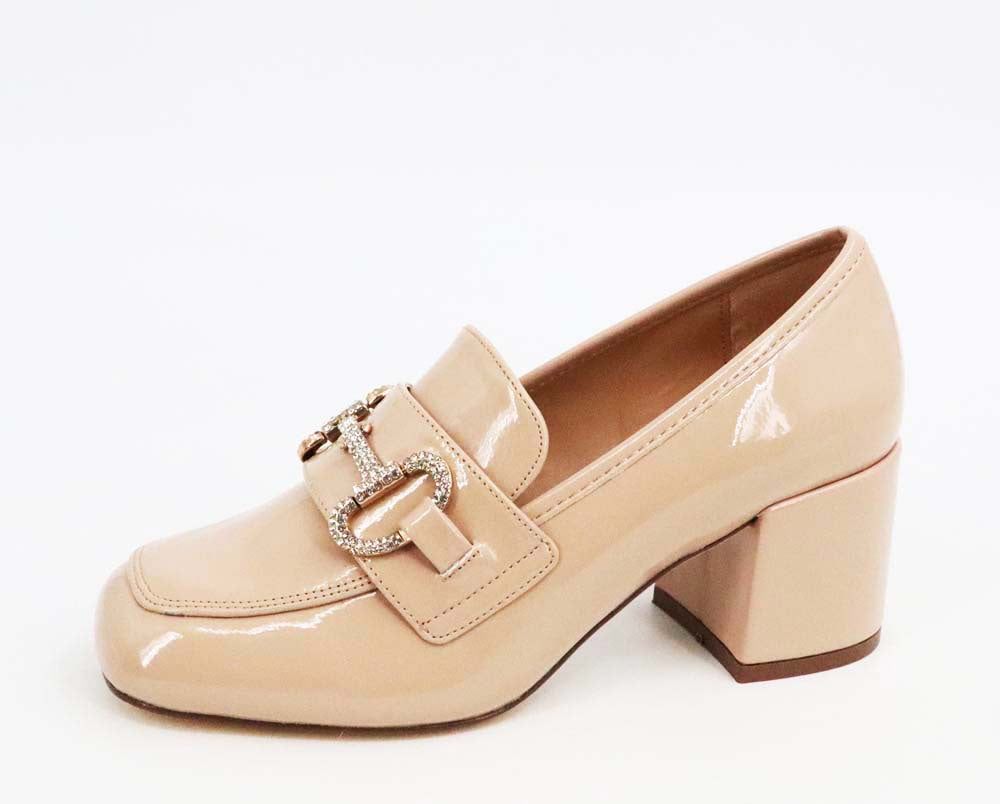 Loafer with Horsebit – Nude Patent PU Elegance