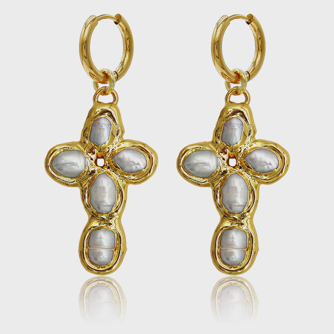 Mermaid Cross Earrings