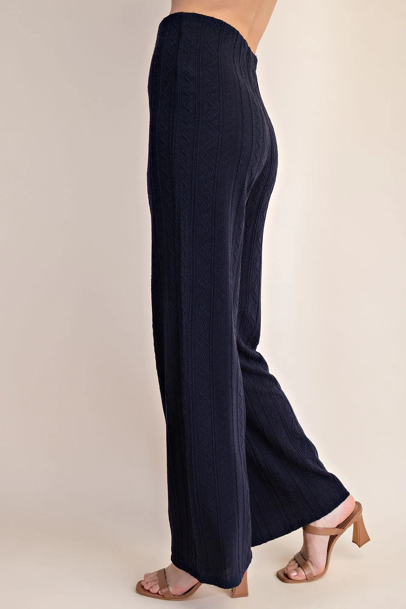 Long Knit Pants – Soft Ribbed Stretch Loungewear