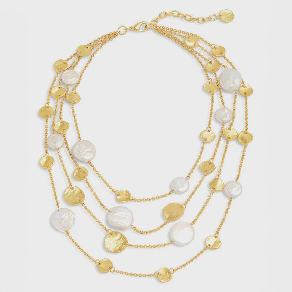 Mini Coin X Pearl Layered Necklace