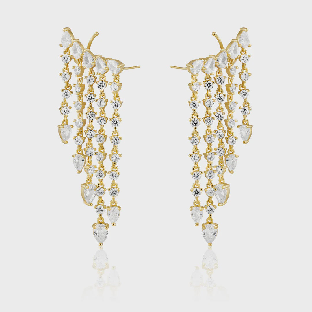 Raven Statement Gold Earrings