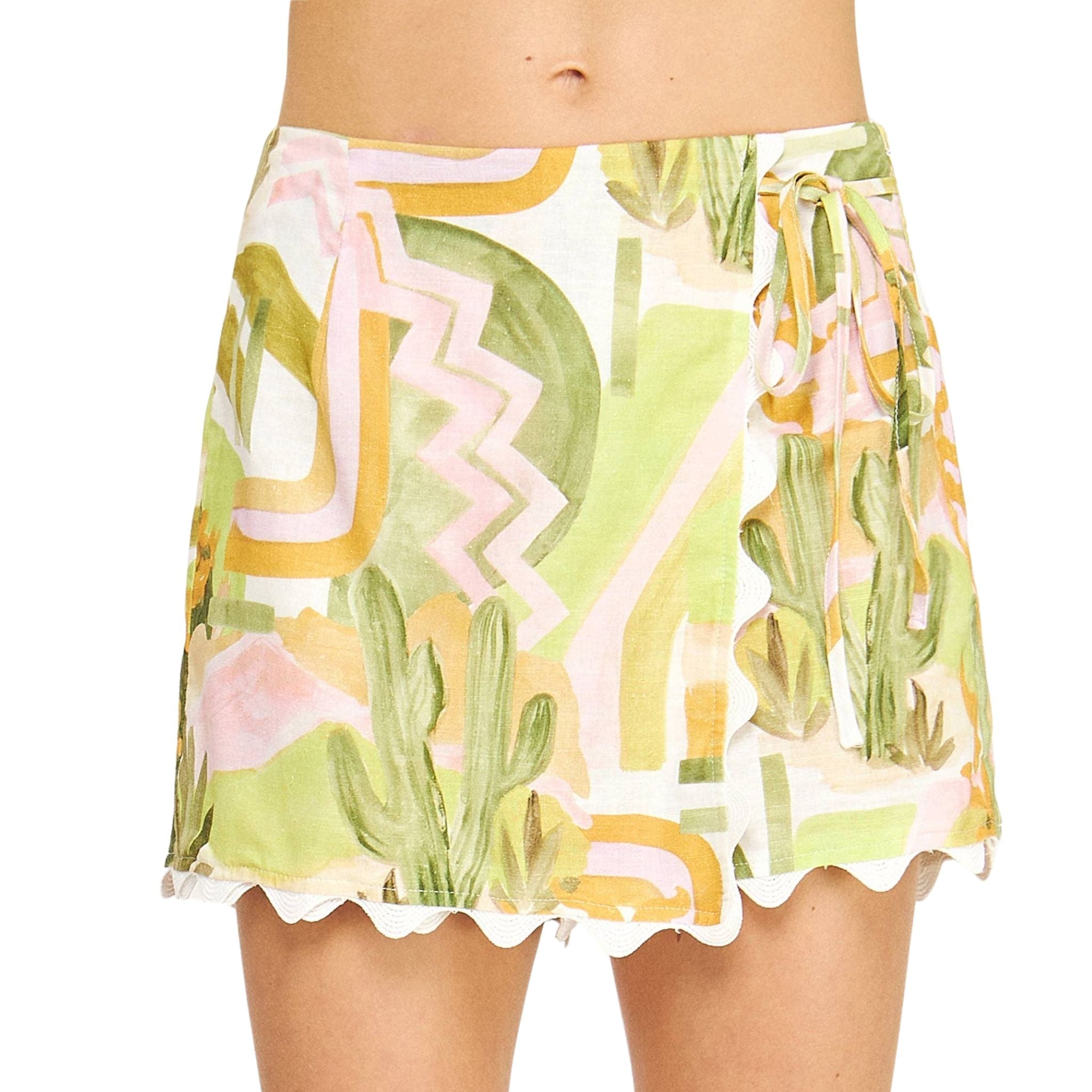 Ric Rac Sunset Desert Print Linen Skort