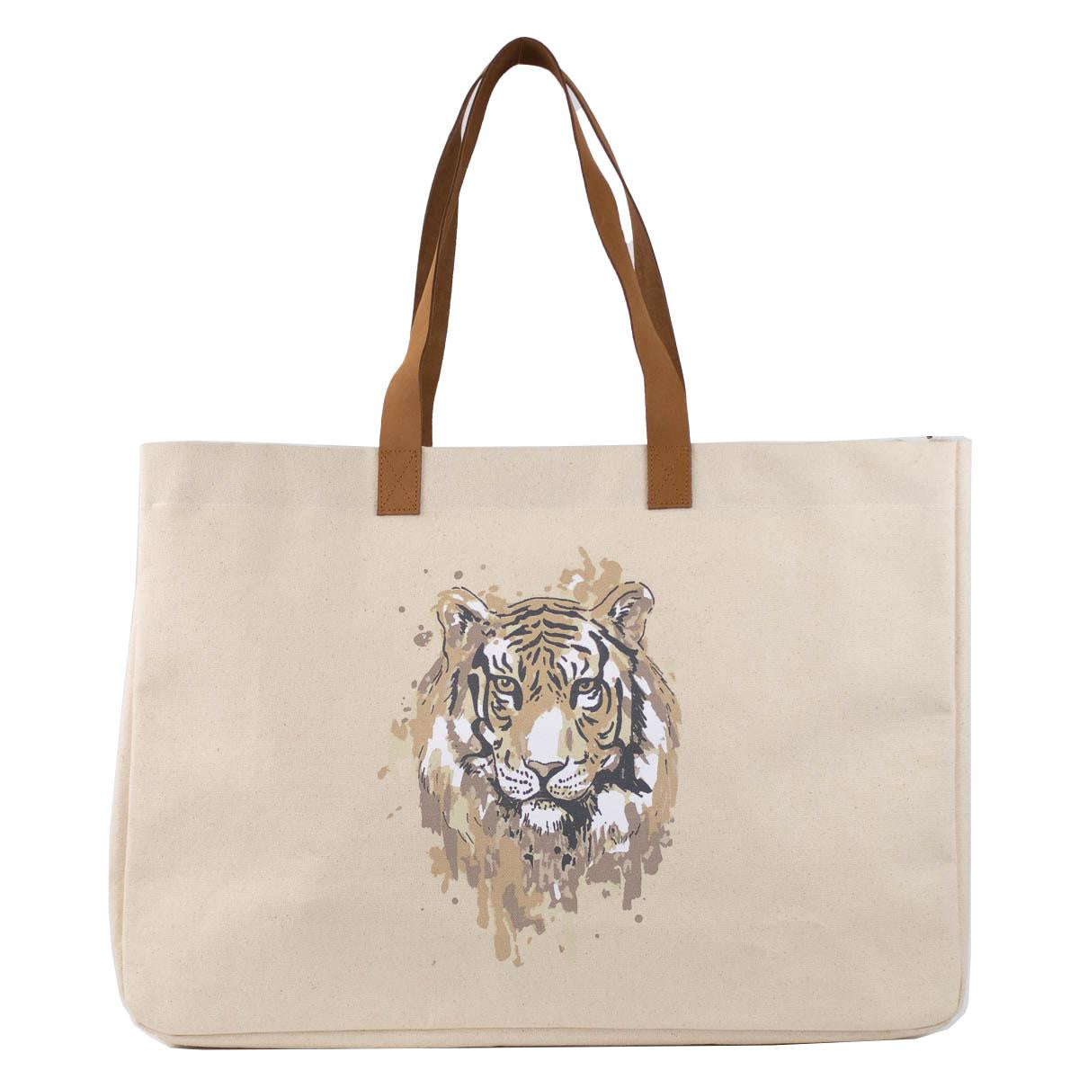 Tiger Love Tote Natural/Multi