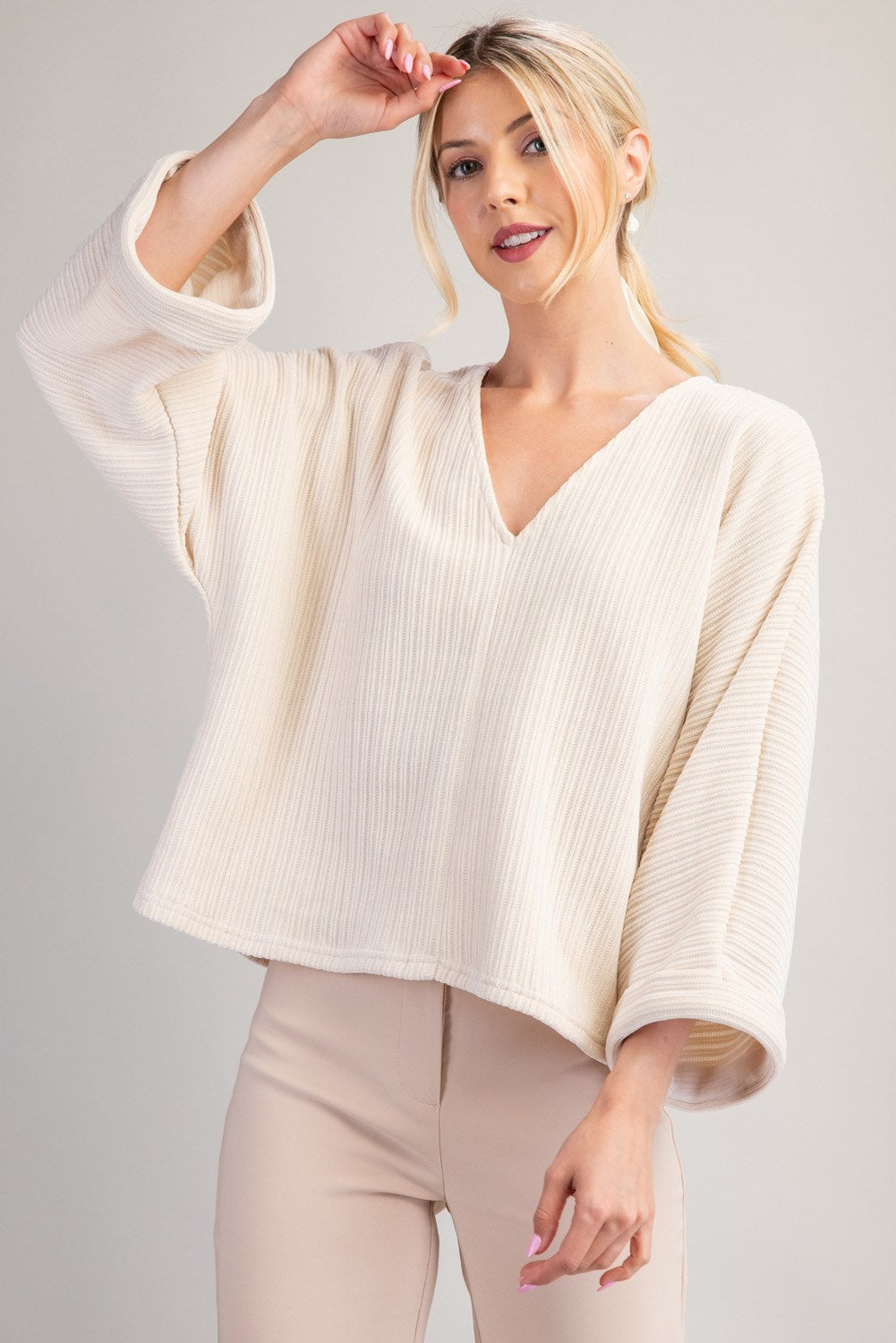 V-Neck Knit Top