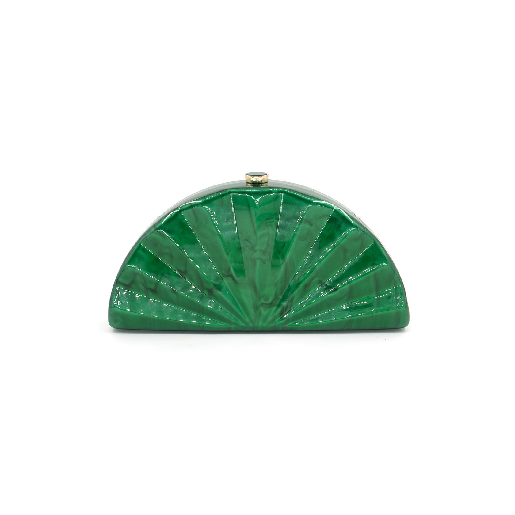 Luxe Acrylic Fan-Shaped Clutch | Statement Evening Bag