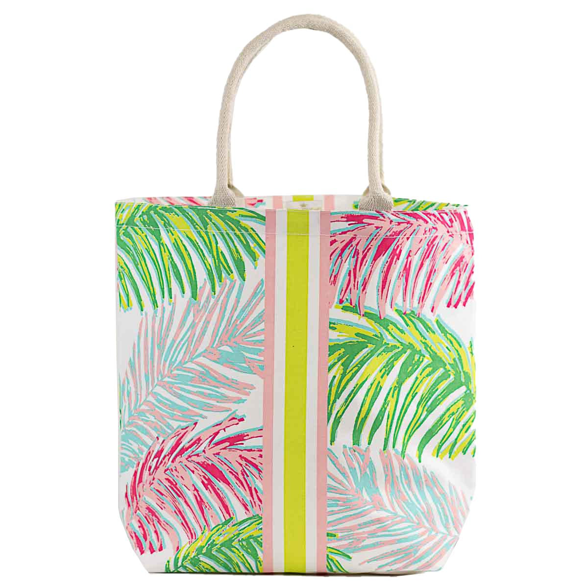 Veracruz Coast Tote in White/Pink/Lime