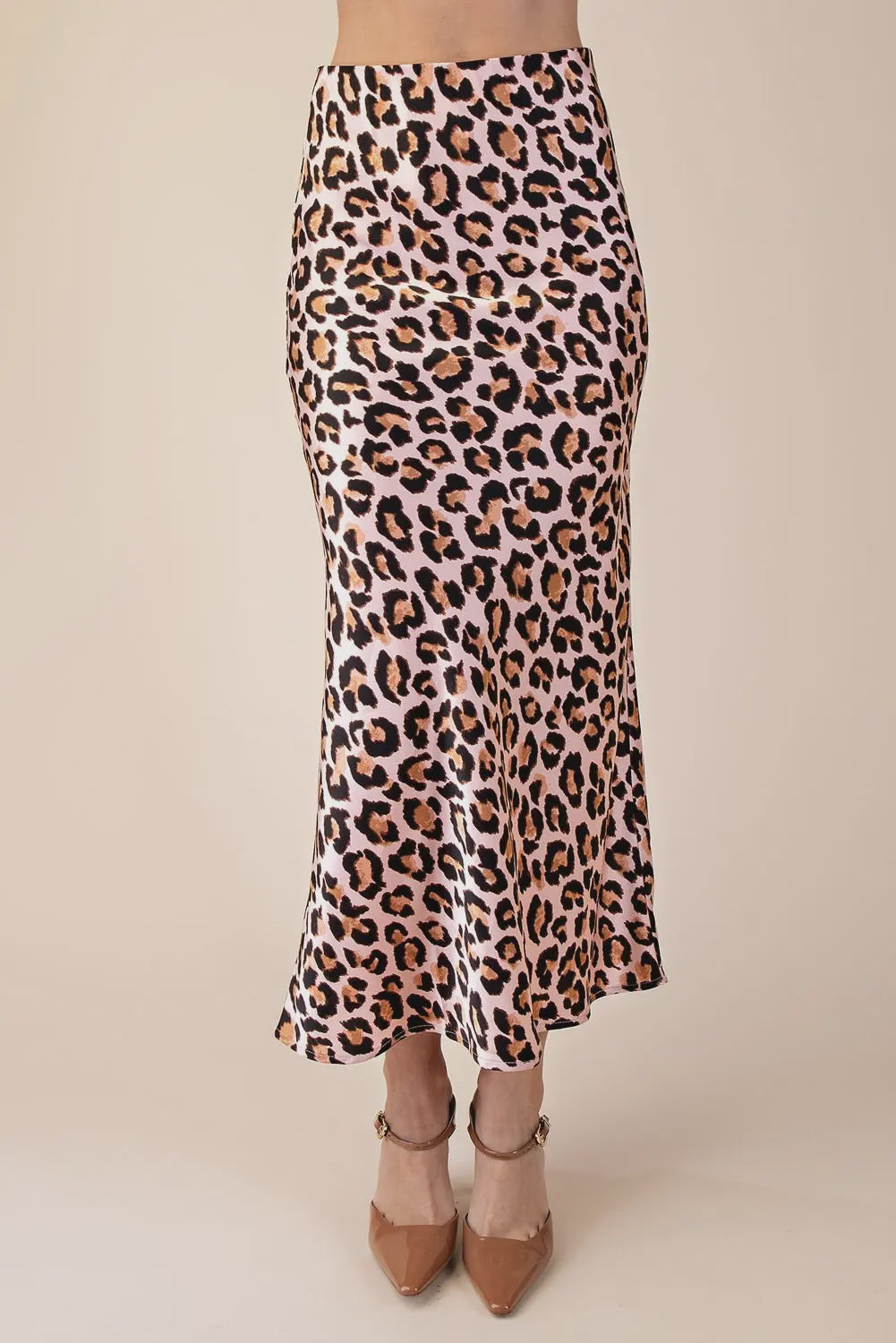 High Waist leopard Midi Skirt