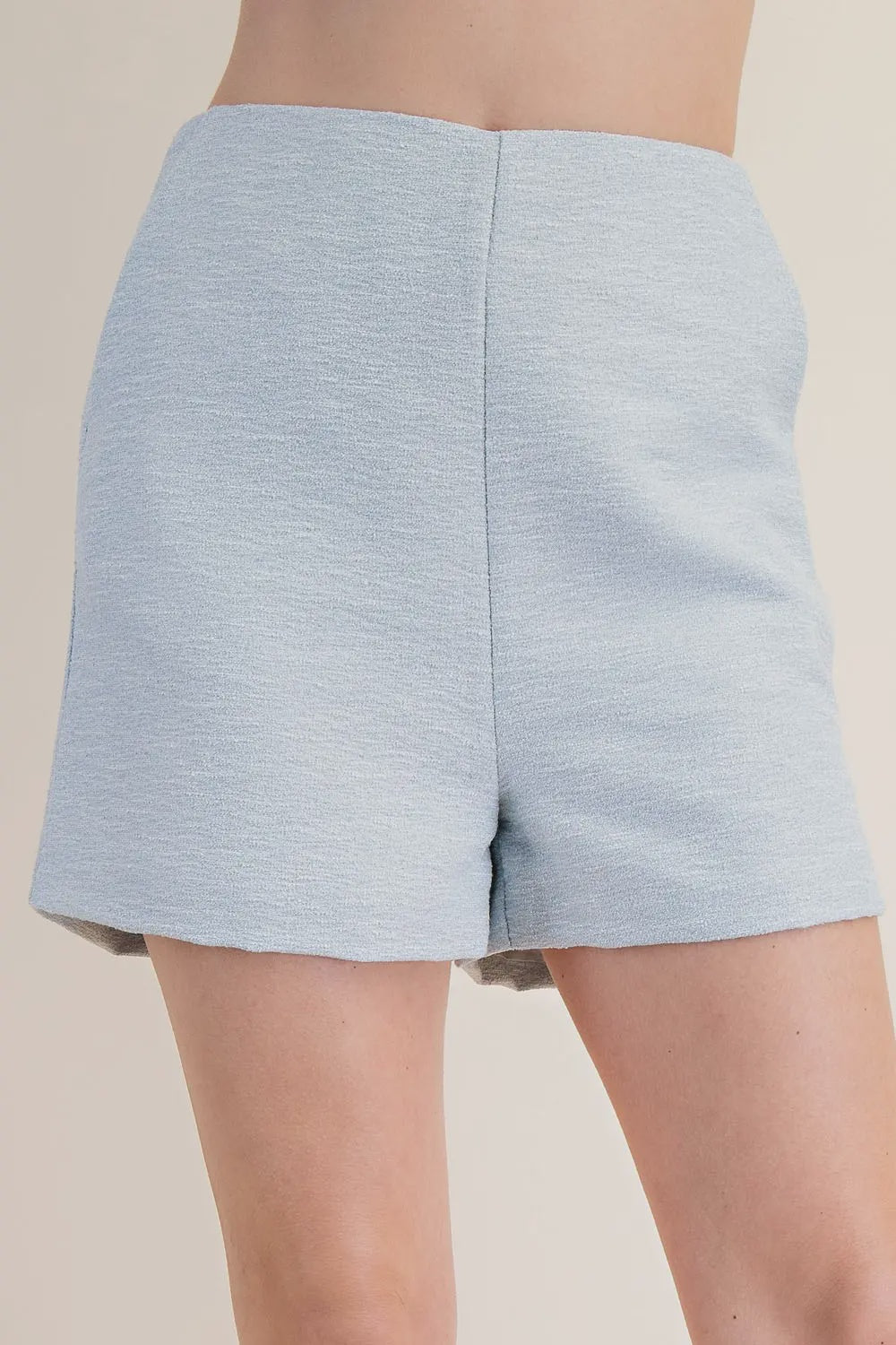 Textured High Waist Tailored Shorts