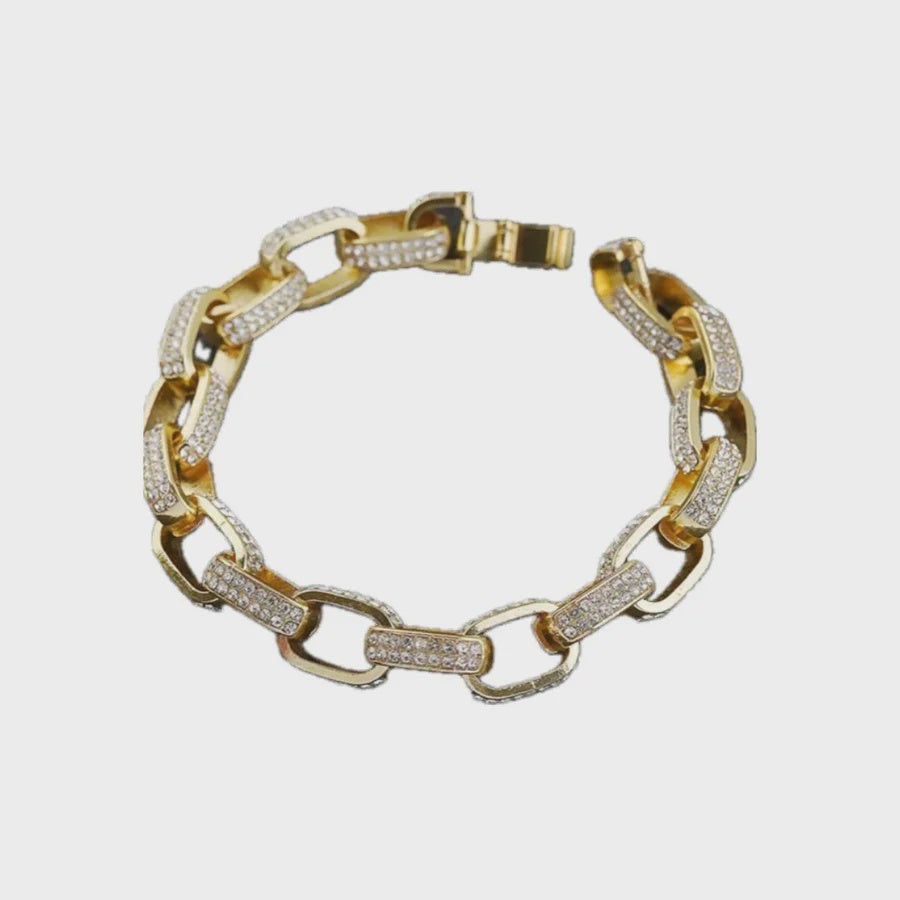 Pave Square Link Bracelet