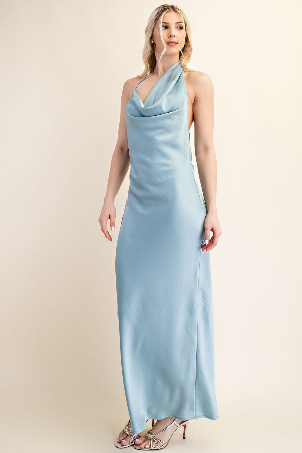 Asymmetric Neckline Midi Dress
