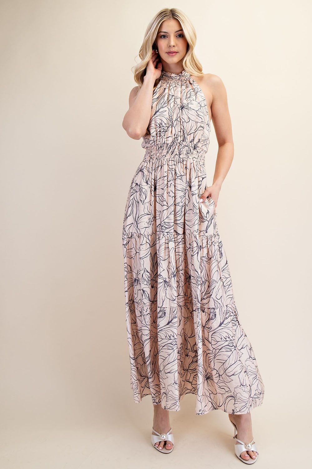 Halter A-Line Maxi Dress