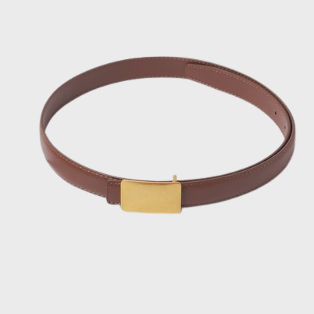 Brushed Rectangular Buckle Belt