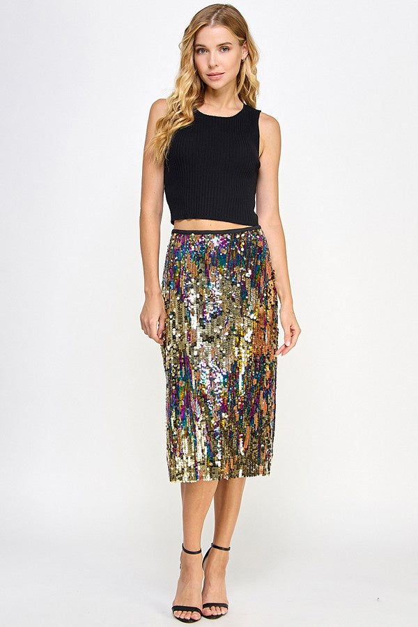 Ombre Sequins Skirt
