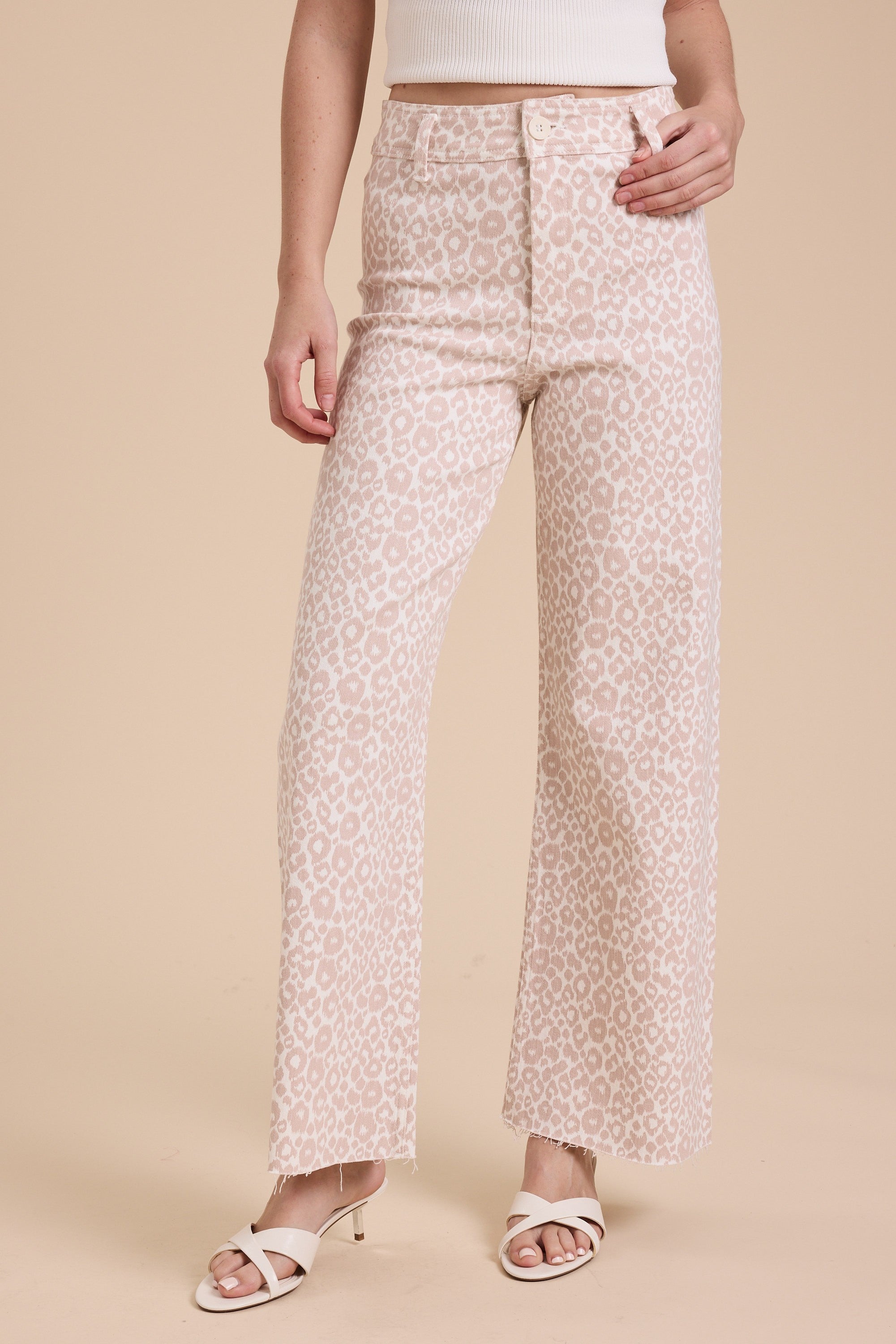 Mauve Leopard Print Stretch Pants