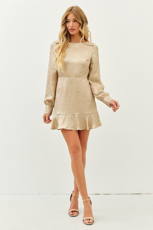 Gold Metallic Mini Dress
