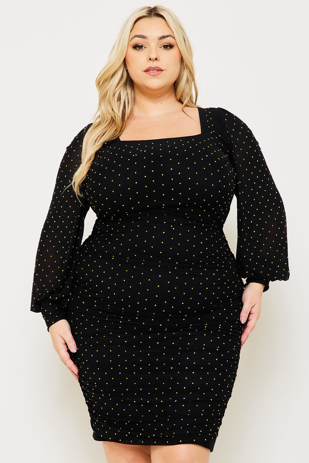 BLACK RHINESTONE  MAXI DRESS
