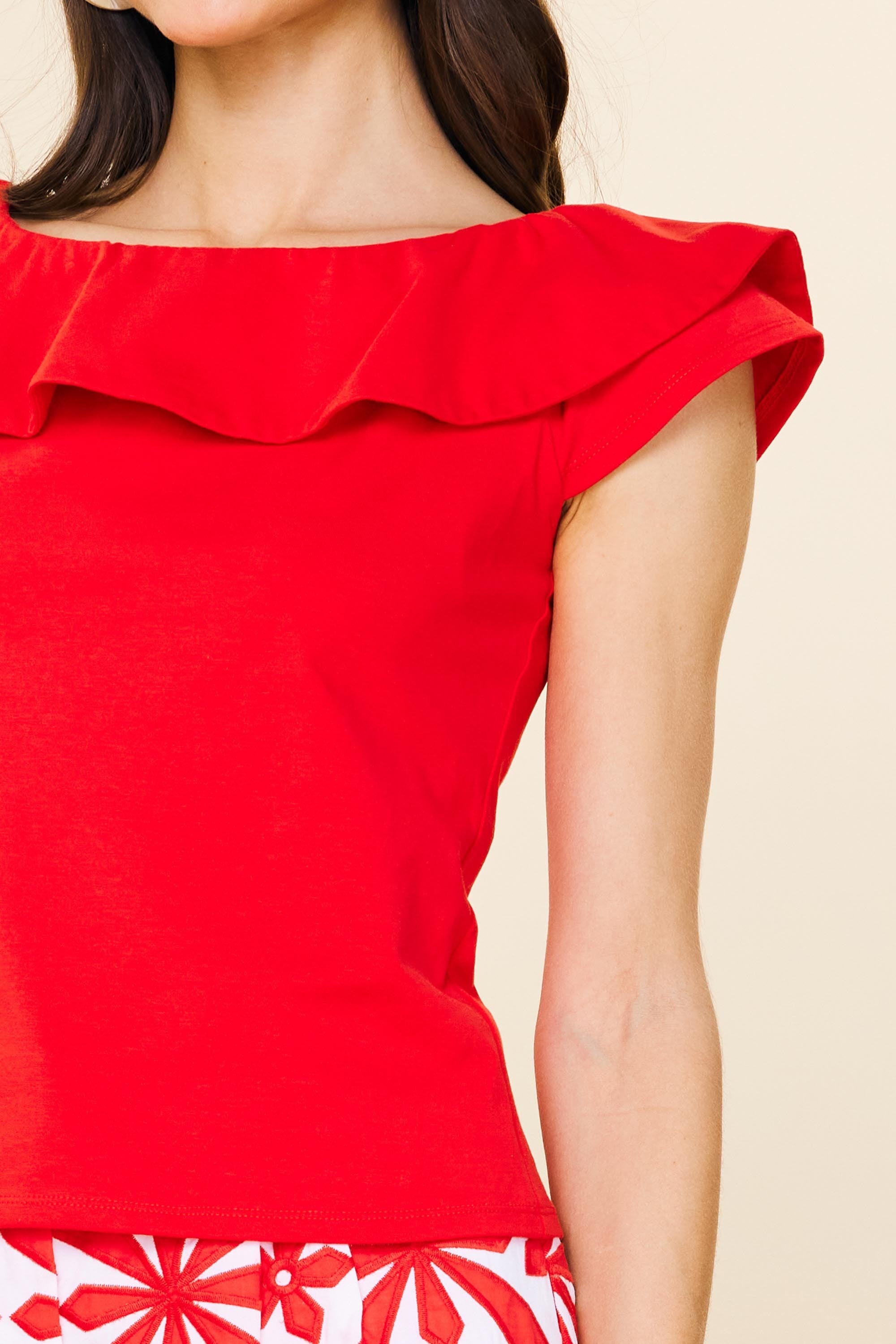 Ruffled Off -The-Shoulder Top