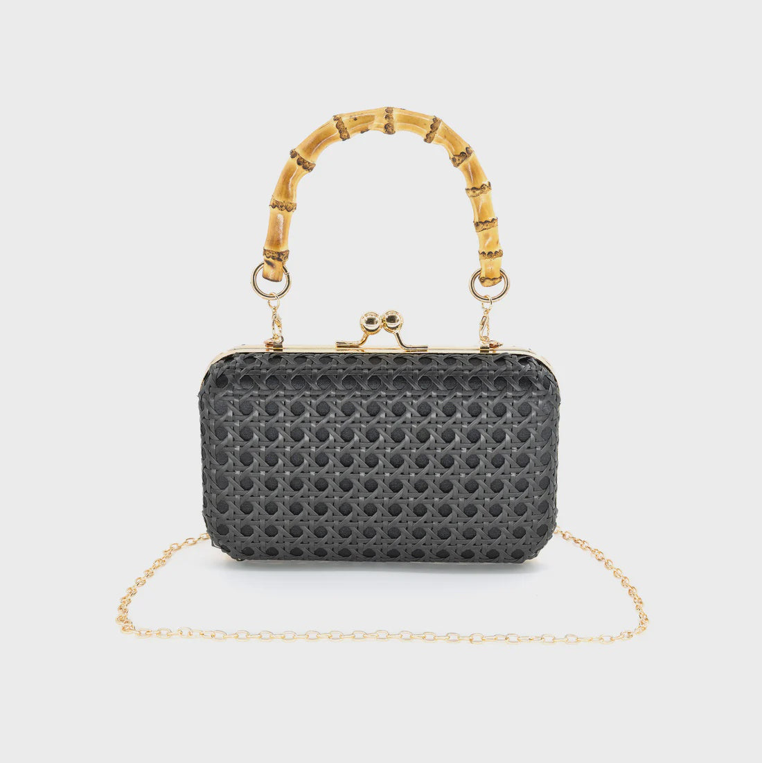 Rattan Clutch with Bamboo Handle