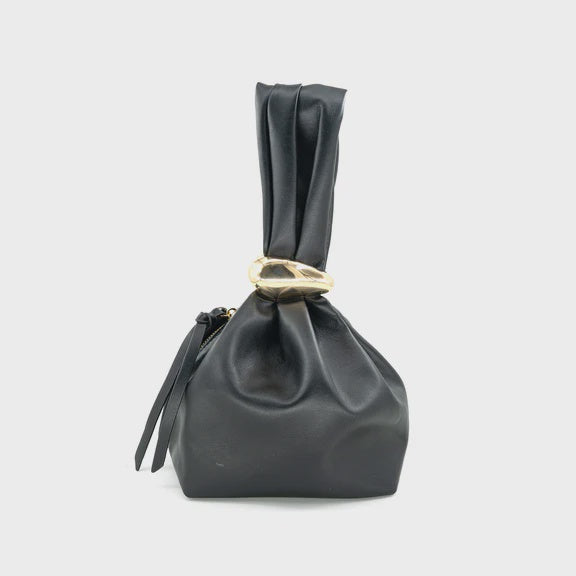 Chic Evening Bag with Gold Detail