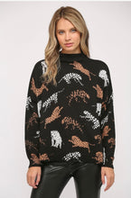 Load image into Gallery viewer, Animal Print Mock Neck Sweater
