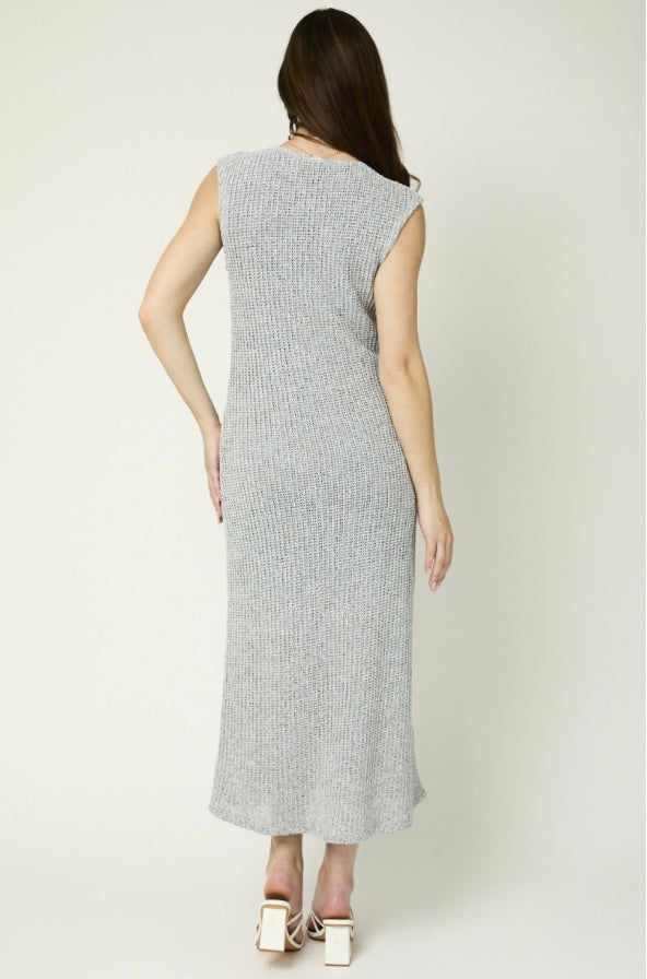 Cap Sleeve Round Neck Maxi Dress