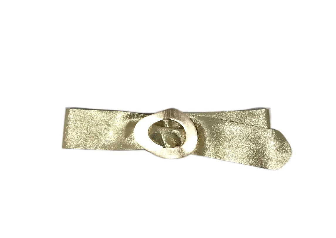 Genuine Suede Wrap Belt – Asymmetric Gold Buckle