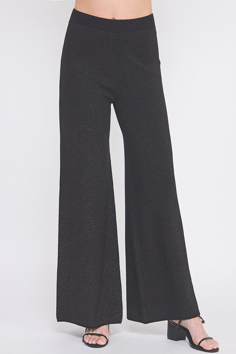 Lurex Fine Gauge Wide Leg Pant