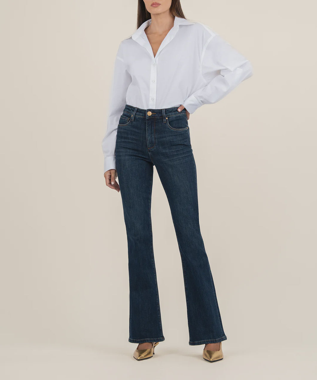 HIGH RISE ANA FAV AB  FLARE JEANS