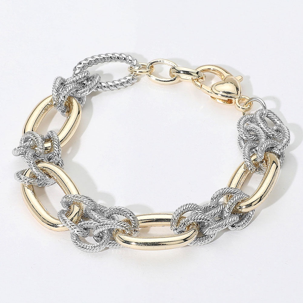 Two Tone Twisted Chain Bracelet