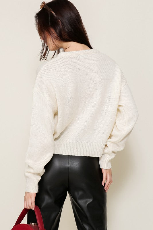Martini Queen Round Neck Sweater Top