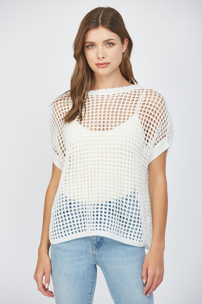 Open Knit Cover Up Top