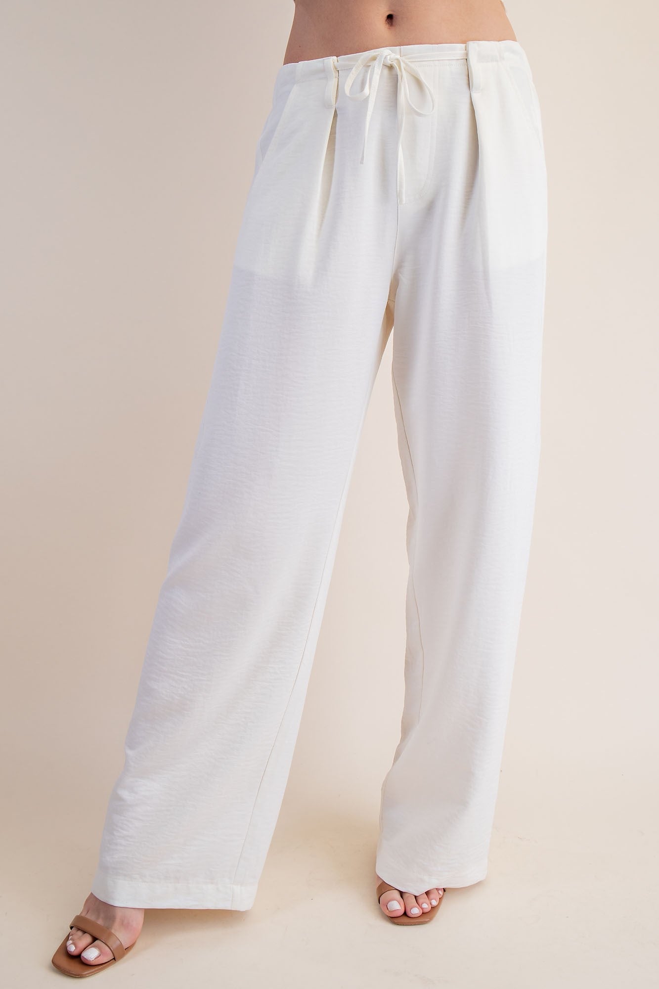 White Pleated Pajama Pants – Soft Lounge Comfort with Elevated Detail
