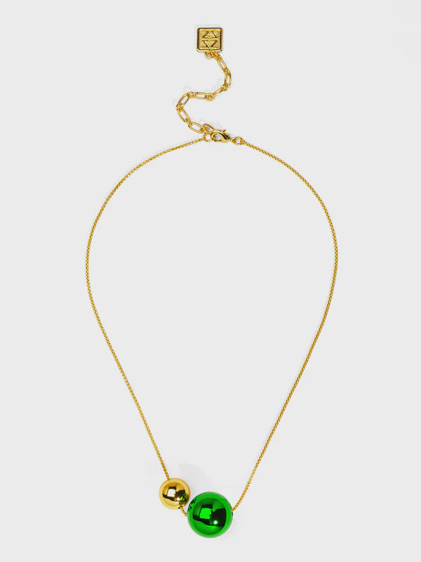 Ravyn Necklace – Elegant Gold Chain with Dual Metallic Beads