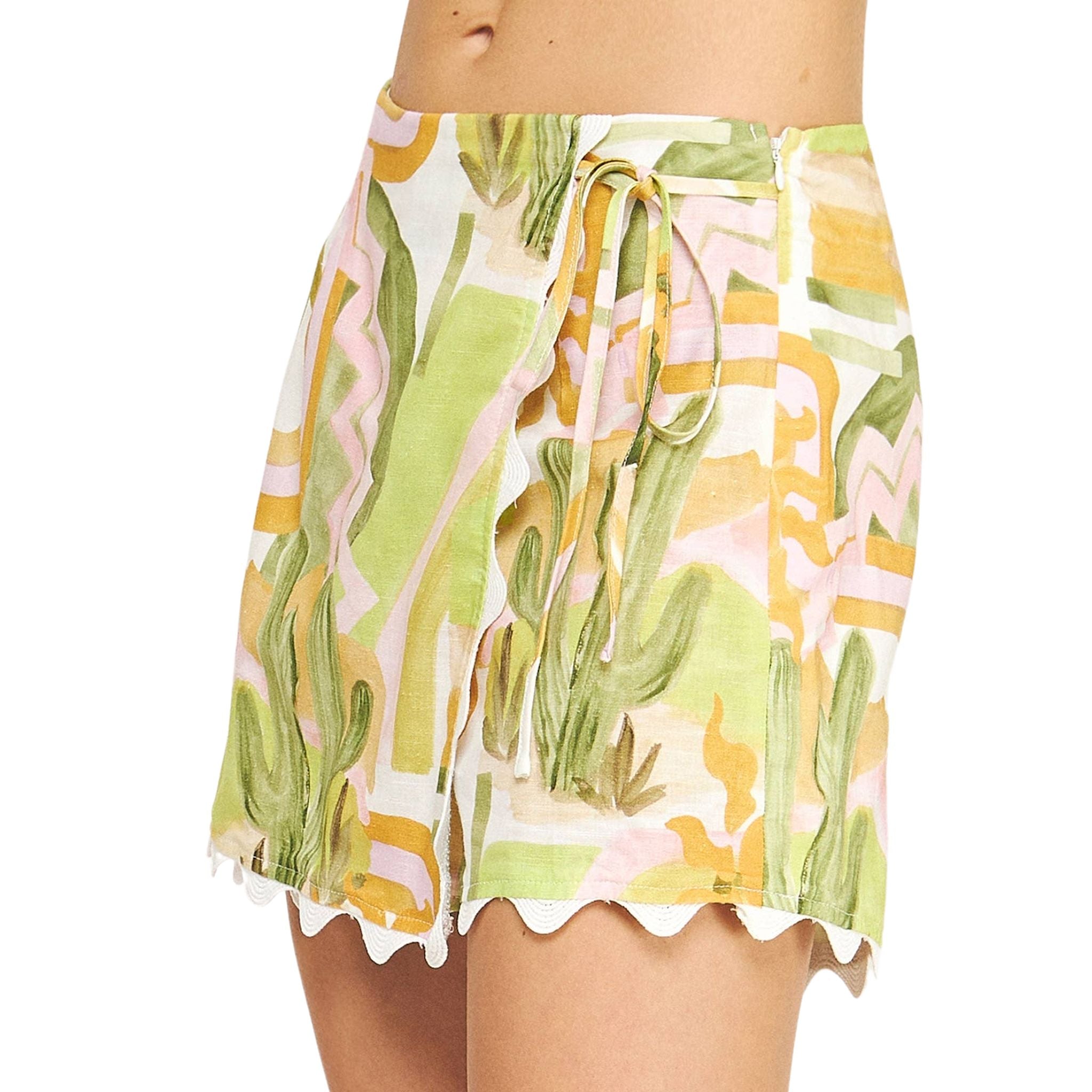 Ric Rac Sunset Desert Print Linen Skort
