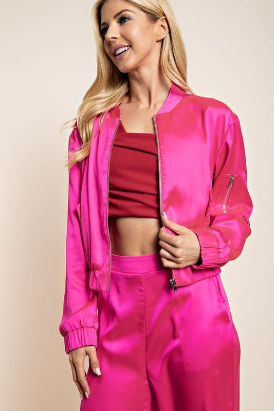 Satin Bomber Jacket