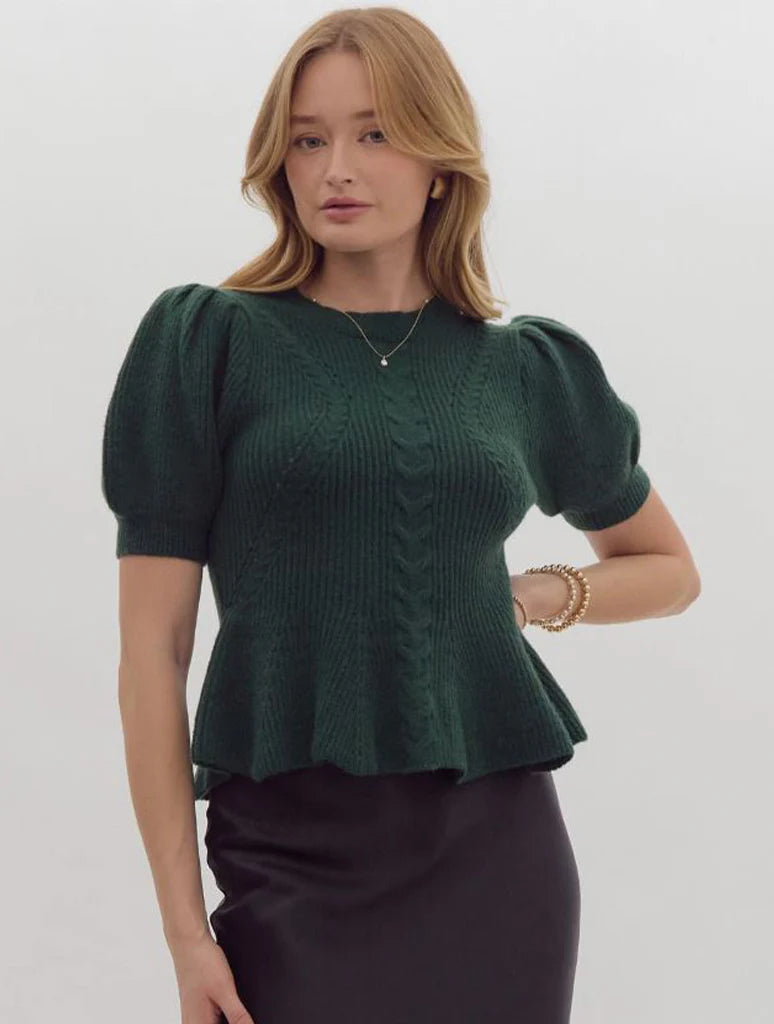 pine short  sleeved sweater