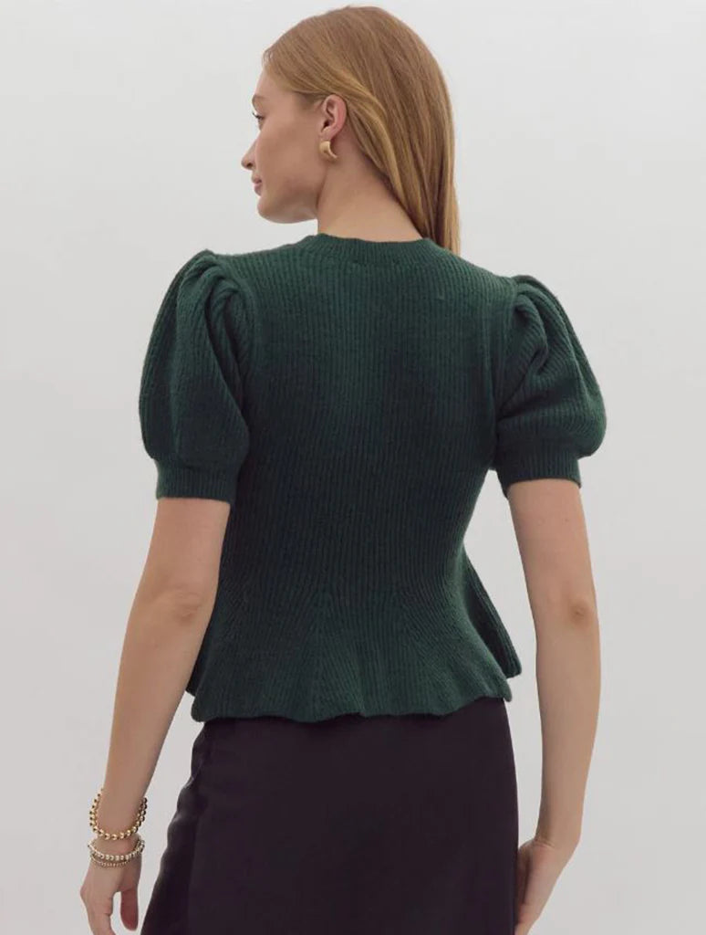 pine short  sleeved sweater