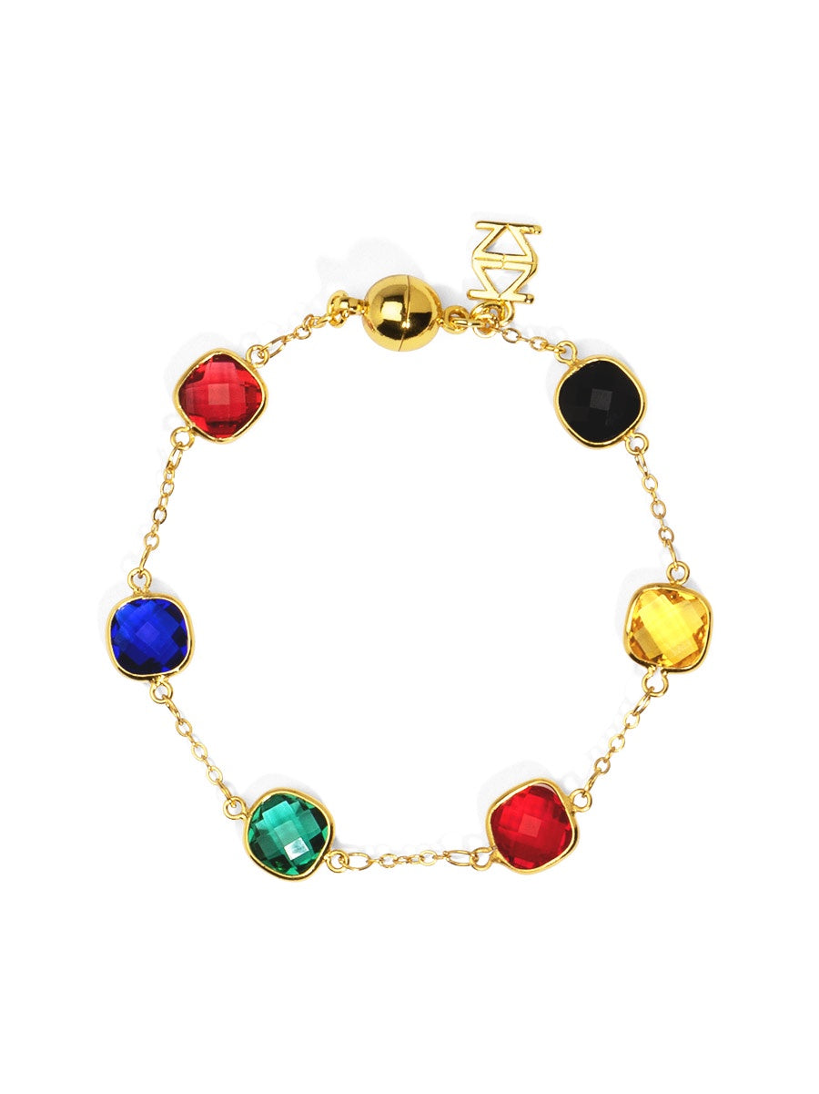 Two Strand Resin Beaded Stretch Bracelet