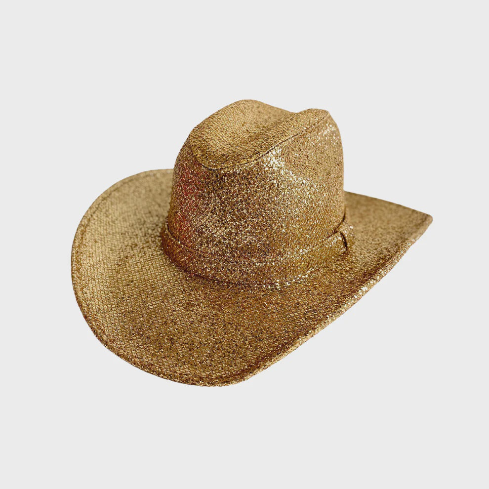 Gold Glitter Cowgirl Hat