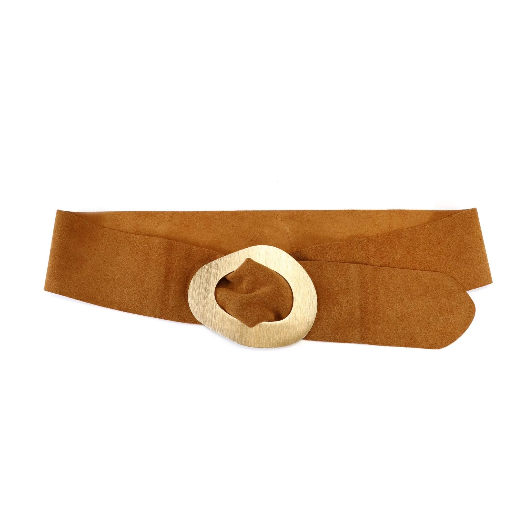 Wide Suede Obi Belt with Gold Buckle – Statement Waist Belt for Women | Cinch Belt for Dresses and Coats