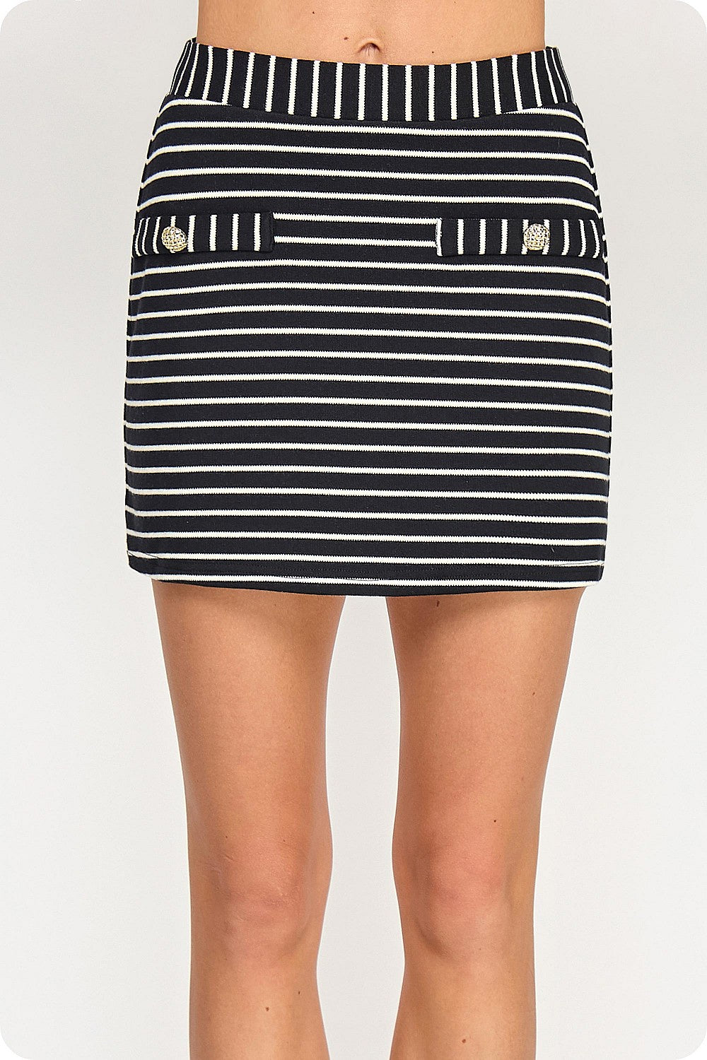 Striped Knit Mini Skirt